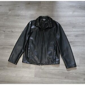 Hard Rock Cafe Biloxi Mens Leather Bomber Jacket Size Large Coat EUC